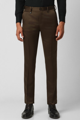 VAN HEUSEN Skinny Fit Men Brown Trousers