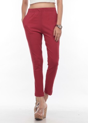 TRUELADY Regular Fit Women Maroon Trousers