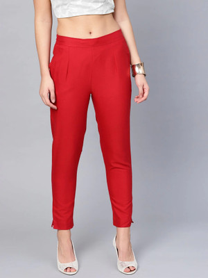 Go Gazab Regular Fit Women Red Trousers