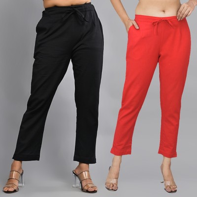 Sniggle Regular Fit Women Black, Red Trousers