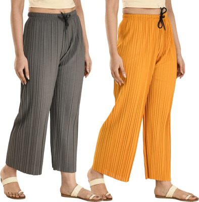 GLADLY Relaxed Women Yellow, Grey Trousers