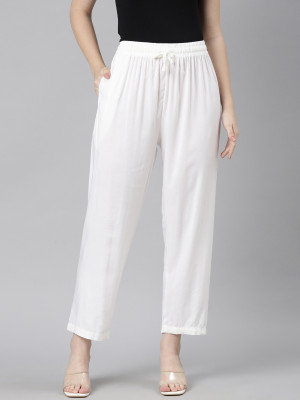TWIN BIRDS Relaxed Women White Trousers