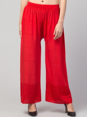 FamBee Relaxed Women Red Trousers