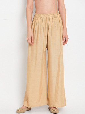 Go Gazab Regular Fit Women Gold Trousers