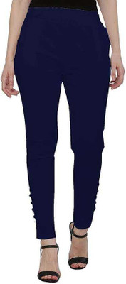 GOODZHUB Slim Fit Women Blue, Blue Trousers