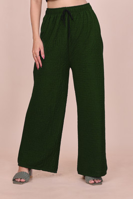 Tannu Fashion Relaxed Women Dark Green Trousers