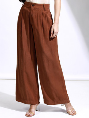 Tokyo Talkies Flared Women Brown Trousers
