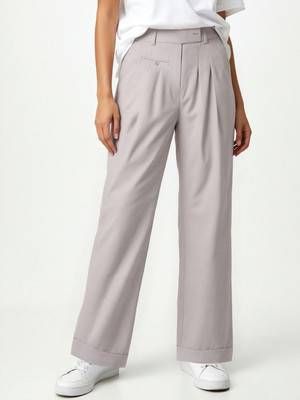 Glitchez Relaxed Women Grey Trousers
