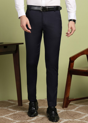 encore by INVICTUS Regular Fit Men Black Trousers