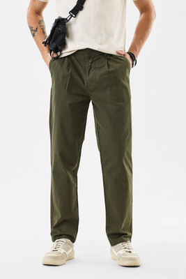 Snitch Slim Fit Men Green Trousers