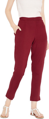 SUPRYIA Regular Fit Women Maroon Trousers