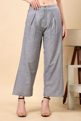 FASHIONS 360 Regular Fit Women Grey Trousers