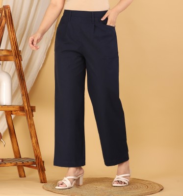 JEMOR Regular Fit Women Dark Blue Trousers