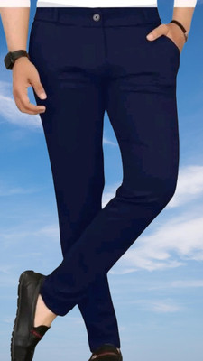 CIVIRASTYLE Regular Fit Men Blue Trousers