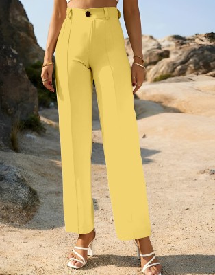 Selvia Regular Fit Women Yellow Trousers