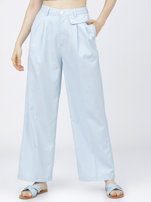 Tokyo Talkies Regular Fit Women Light Blue Trousers