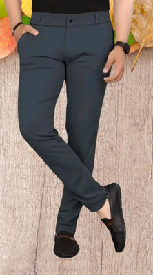 CIVIRASTTYLE Slim Fit Men Grey Trousers
