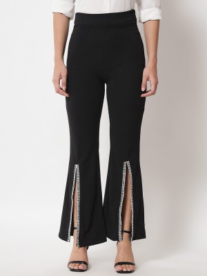 KOTTY Flared Women Black Trousers