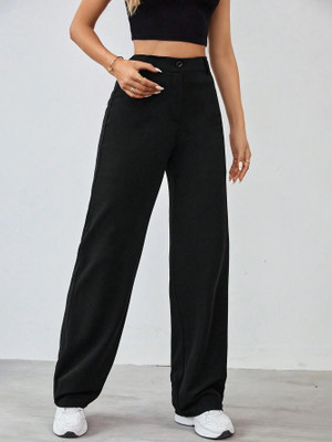 Toochki Relaxed Women Black Trousers