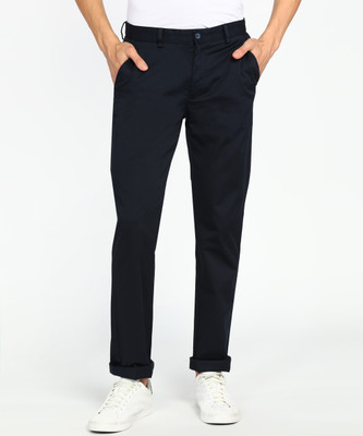 PETER ENGLAND Slim Fit Men Dark Blue Trousers