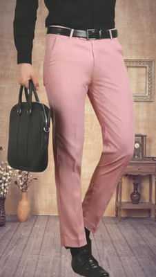 AD & AV Regular Fit Men Pink Trousers