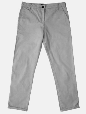 KiddoPanti Regular Fit Boys Grey Trousers