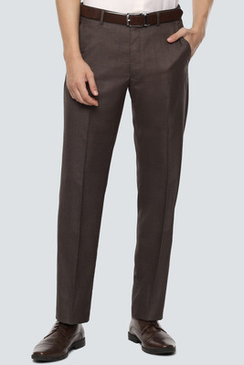 LOUIS PHILIPPE Regular Fit Men Brown Trousers