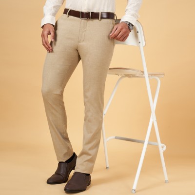 Byford by Pantaloons Slim Fit Men Beige Trousers