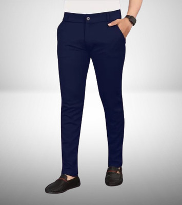 GIRIRAJ CREATION Slim Fit Men Dark Blue Trousers