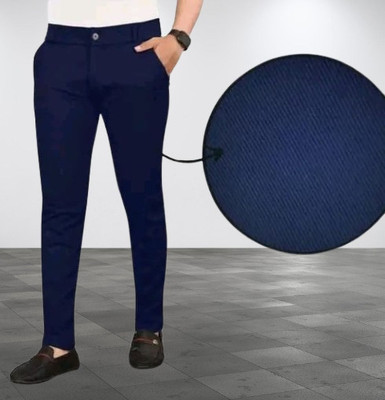 Advikfashion Slim Fit Men Blue Trousers