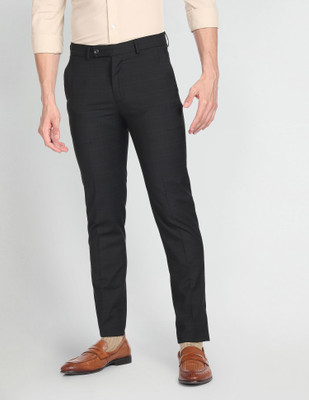 Arrow Newyork Slim Fit Men Black Trousers