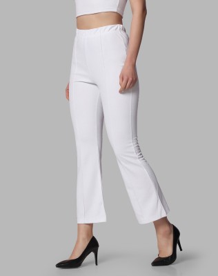 Selvia Regular Fit Women White Trousers