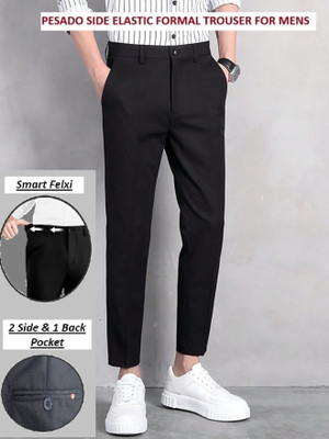 pesado Slim Fit Men Black Trousers