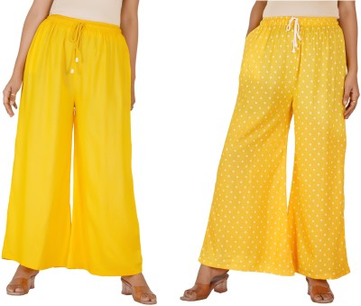 HVS Regular Fit Women Yellow, Yellow Trousers