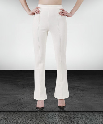 GlamSmart Regular Fit Women White Trousers