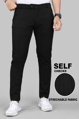 INDICLUB Regular Fit Men Black Trousers