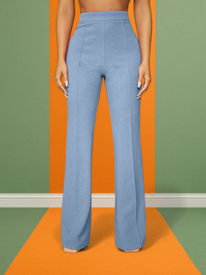 HouseOfCommon Regular Fit Women Light Blue Trousers