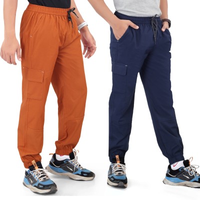 UNOSEVEN Regular Fit Boys Dark Blue, Orange Trousers