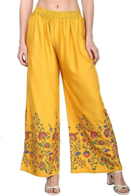 Zalorawear Comfort Fit Women Yellow Trousers