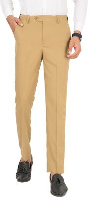 FRANKO ROGER FLEXI WAIST Slim Fit Men Brown Trousers