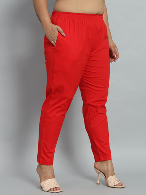 City Fashion Regular Fit Women Red Trousers