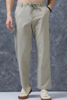 M Q Denim Regular Fit Men Light Green Trousers