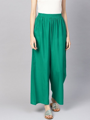 Go Gazab Regular Fit Women Green Trousers