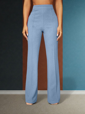 Anitafashion Comfort Fit, Regular Fit Women Light Blue Trousers
