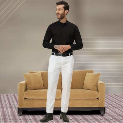 HEMLOCK Regular Fit Men White Trousers