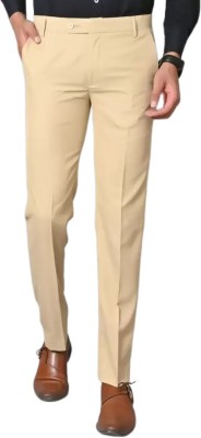 Kurus Slim Fit Men Beige Trousers