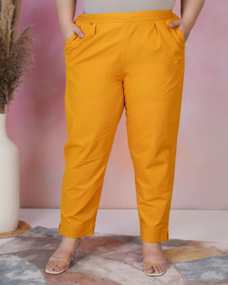 OSHIDORI Regular Fit Women Yellow Trousers