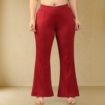 Squadfashion Loose Fit Women Maroon Trousers