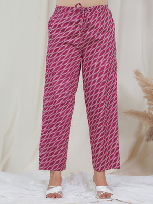 Aramya Comfort Fit Women Pink Trousers