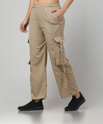 DIAMOND RUBY Loose Fit Women Beige Trousers